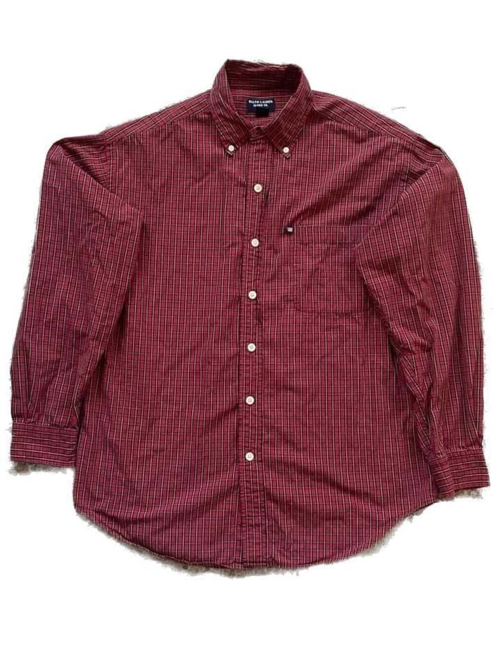 Vintage Ralph Lauren Jeans Co. Red Plaid Button Down Shirt Men's Size Medium